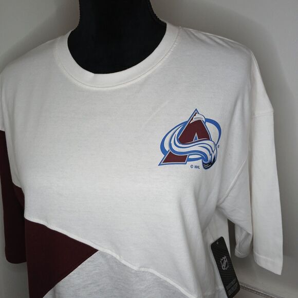 NHL Colorado Avalanche Women's Short Sleeve Shirt Size Medium Colorblock NWT - Picture 2 of 7